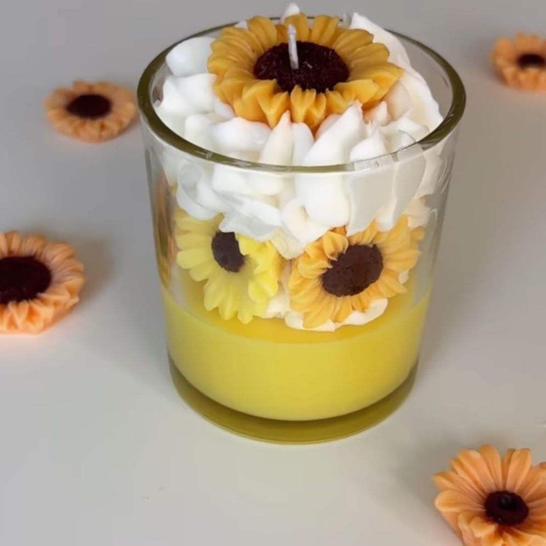 Glass Jar with Sunflower Candle Anniversary Gifts For Him