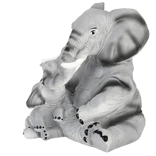 Antique Finish Elephant & Child Decorative Showpiece