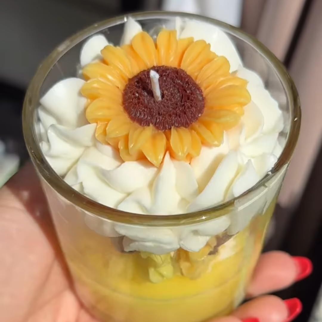 Glass Jar with Sunflower Candle Anniversary Gifts For Him