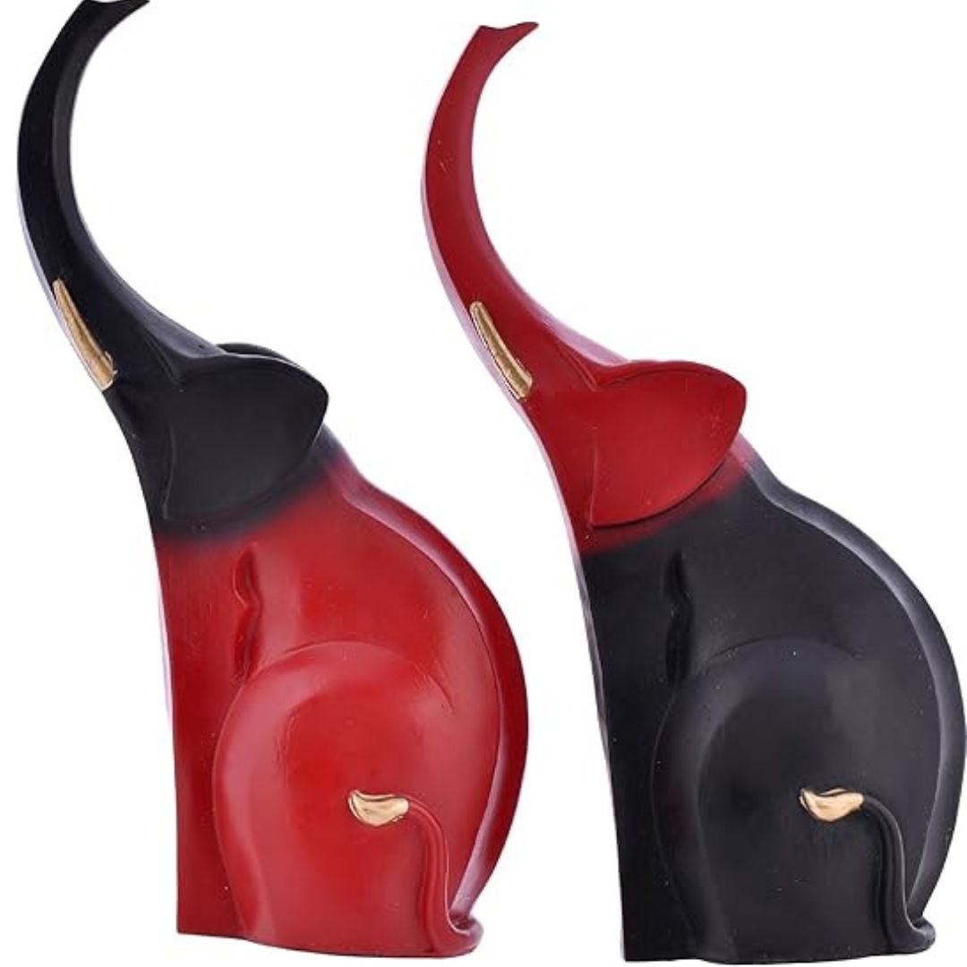 Elegant Elephant Pair Statue | Decorative Figurine for Living Room