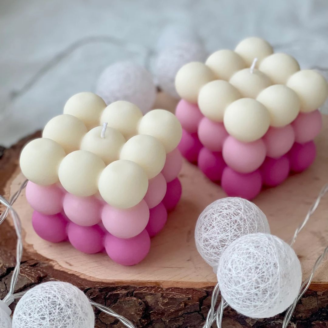 Triple Colored Bubble Candle Best Valentine Gift For Girlfriend