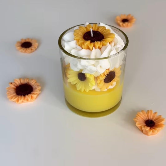Glass Jar with Sunflower Candle Anniversary Gifts For Him