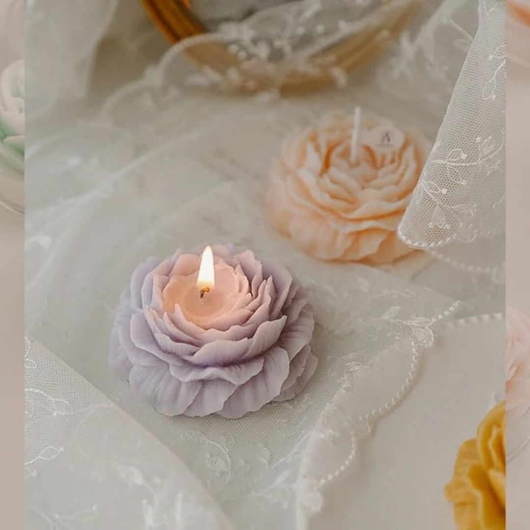 Peony candle for gift