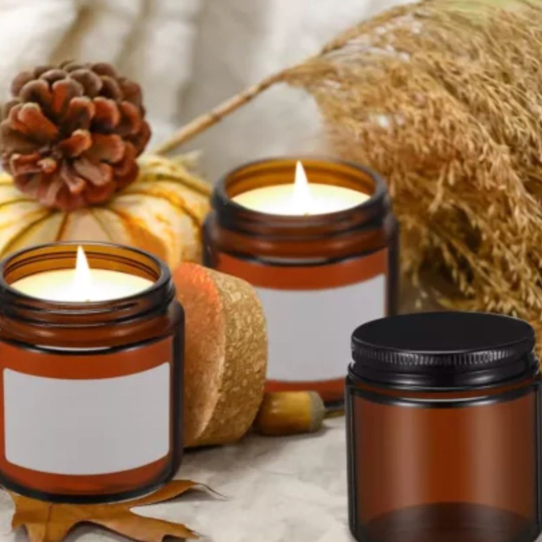 Set of 3 Amber Jar Candle Anniversary Gifts For Her