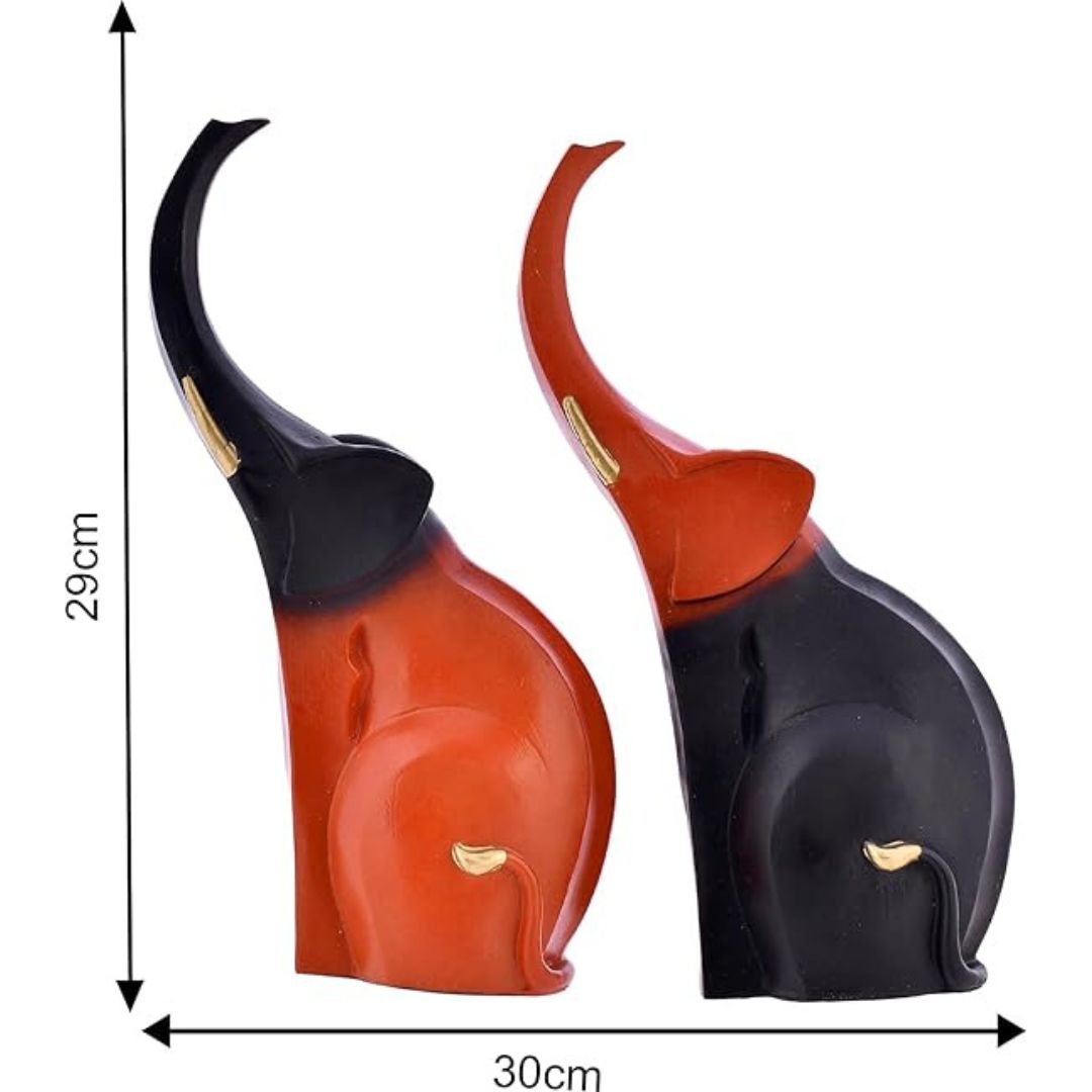 Elegant Elephant Pair Statue | Decorative Figurine for Living Room