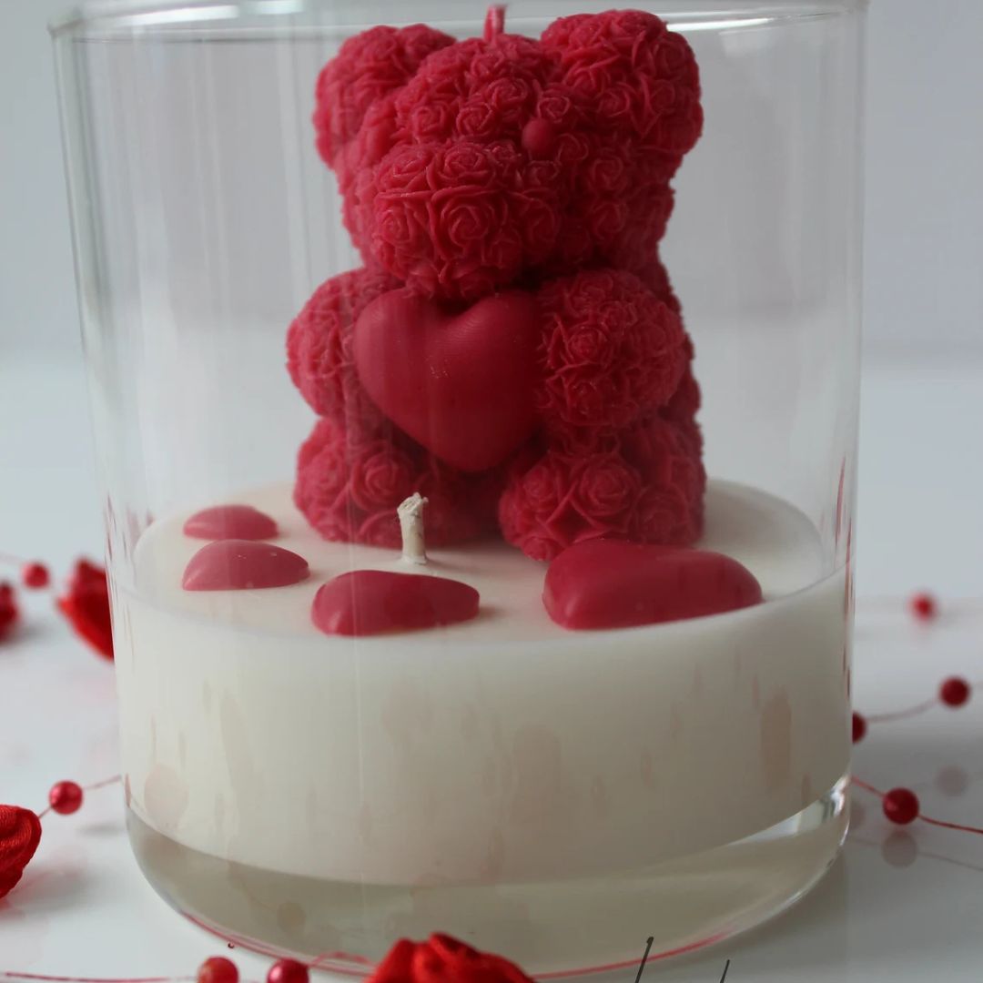 Teddy Candle Jar Valentines Gifts For Her