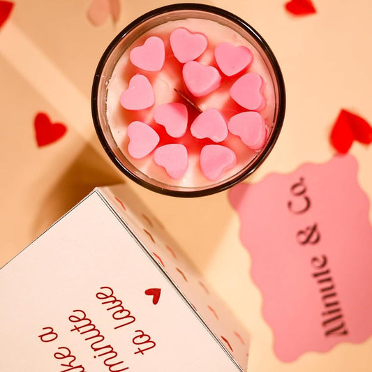 Jar With Small Hearts Candle Good Valentine's Gifts For Her