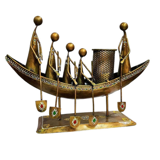 5 Men Boat Pen Stand – For Gift, Table & Desk Decor