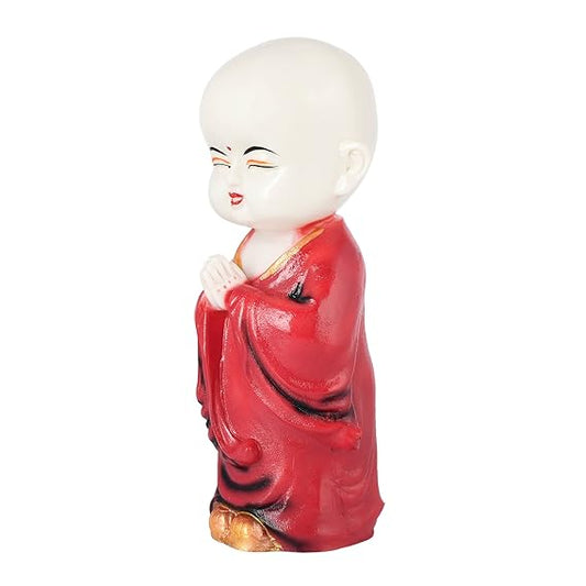 Hand Crafted Red Baby Namaste Buddha for Gifting Living Room