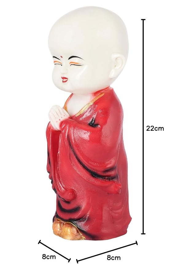 Hand Crafted Red Baby Namaste Buddha for Gifting Living Room