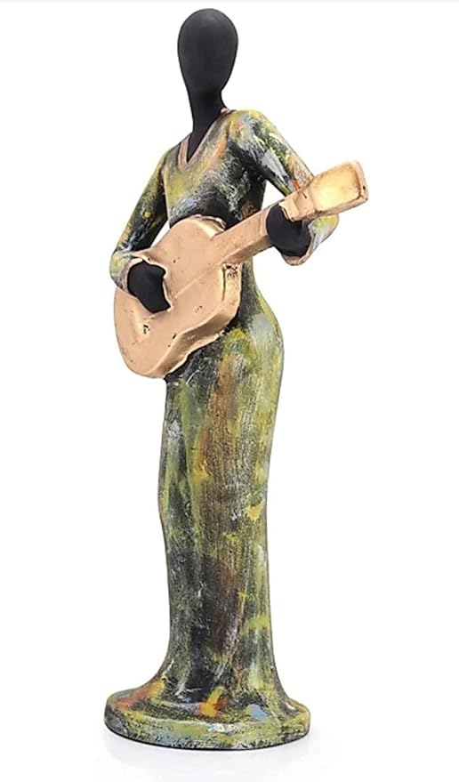 Handpainted Polyresin Human Musician Statue