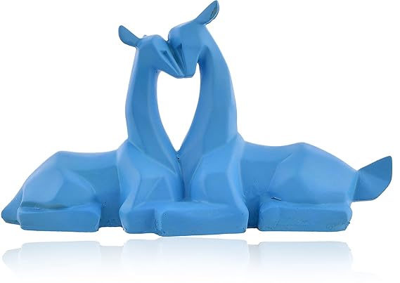 Lovely Sitting Deer Pain Antique Finish Sculpture for Home Decor