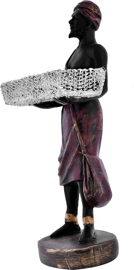 Showpiece for Home Decor Men Statue with Basket for Living Room