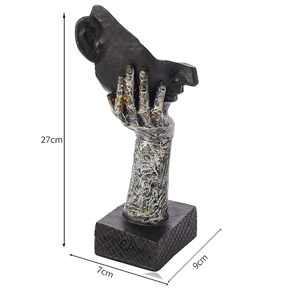 Modern Art Love Face Hand Sculpture | for Living Room Decor