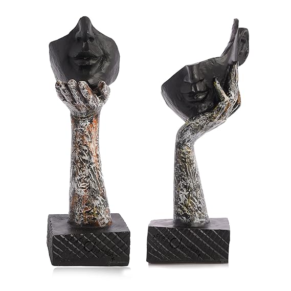 Modern Art Love Face Hand Sculpture | for Living Room Decor