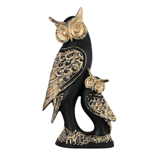 Multicolor Owl Family Decorative Showpiece for Living Room