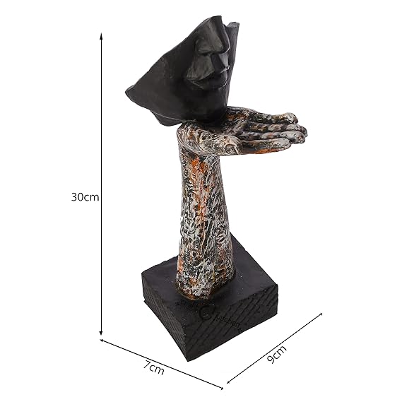 Modern Art Love Face Hand Sculpture | for Living Room Decor