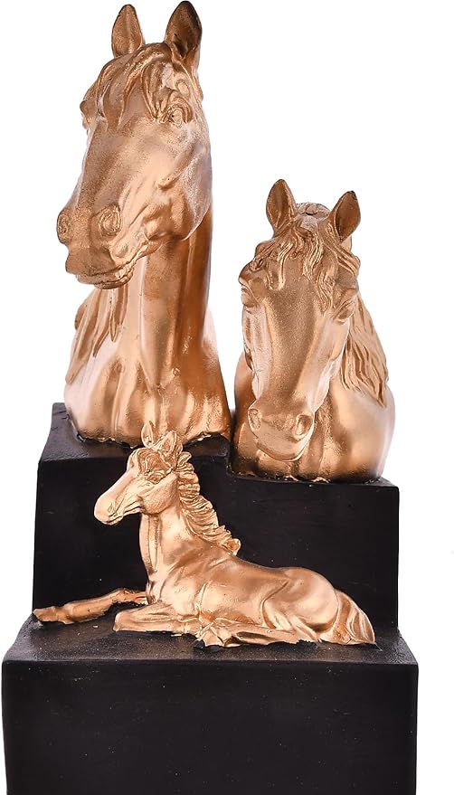 Horse Family Face Antique Sculpture Art Decor for Home Decor