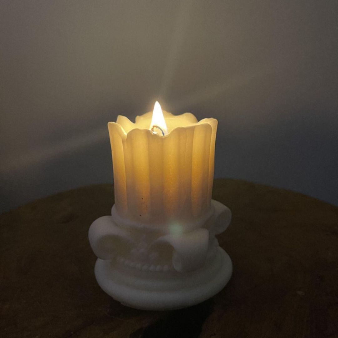 Classic Greek Pillar Candle Perfect for Table Decor