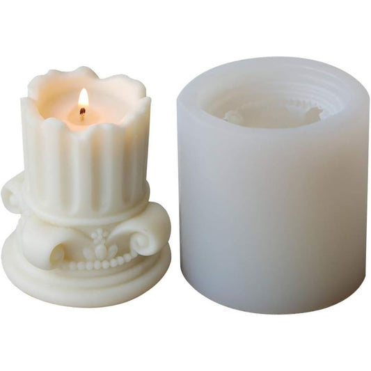 Classic Greek Pillar Candle Perfect for Table Decor