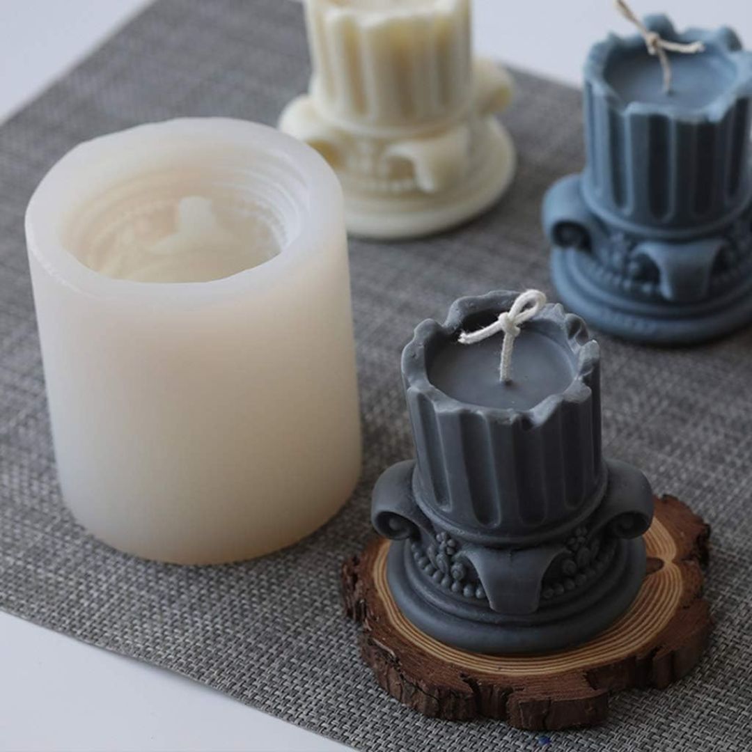 Classic Greek Pillar Candle Perfect for Table Decor