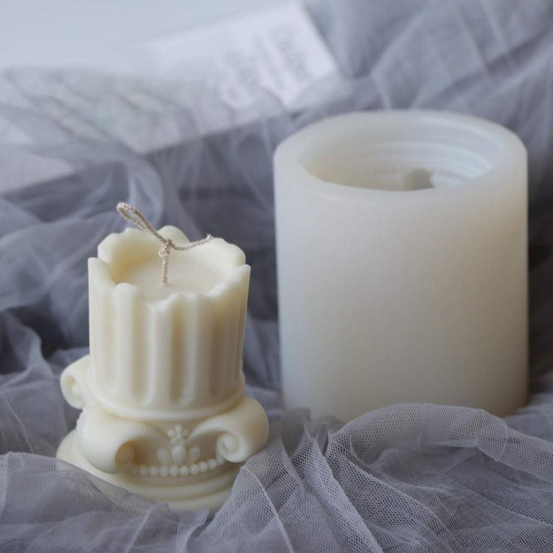 Classic Greek Pillar Candle Perfect for Table Decor