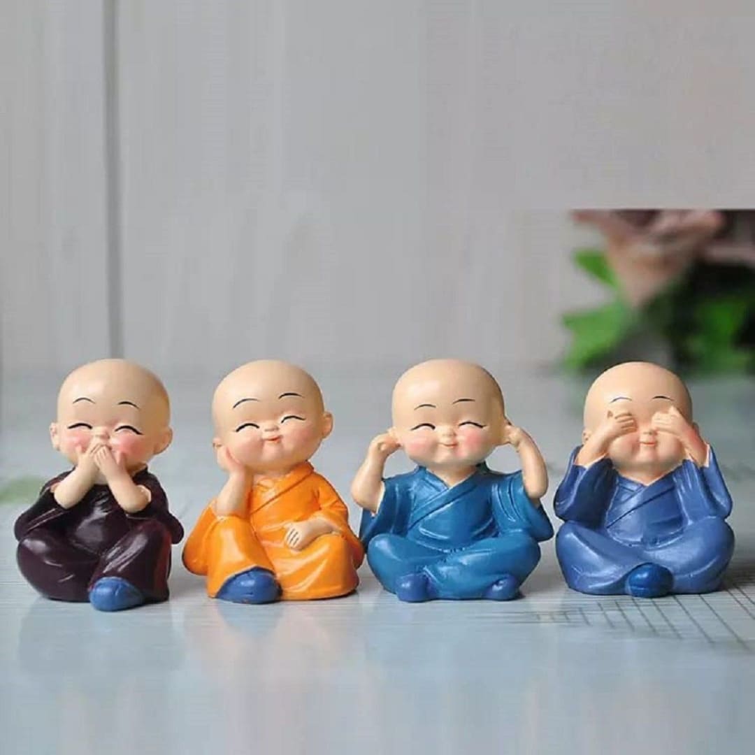 Set f 4 monk statue, sculpture, figurine