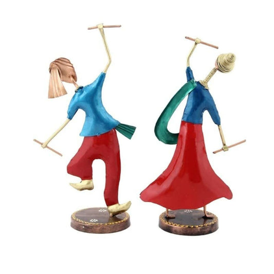 Dancing Dandiya Ladies Iron Set of 2 Festive Home Decor