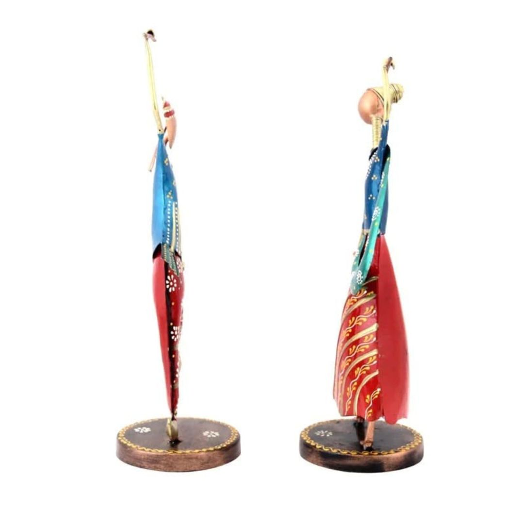 Dancing Dandiya Ladies Iron Set of 2 Festive Home Decor