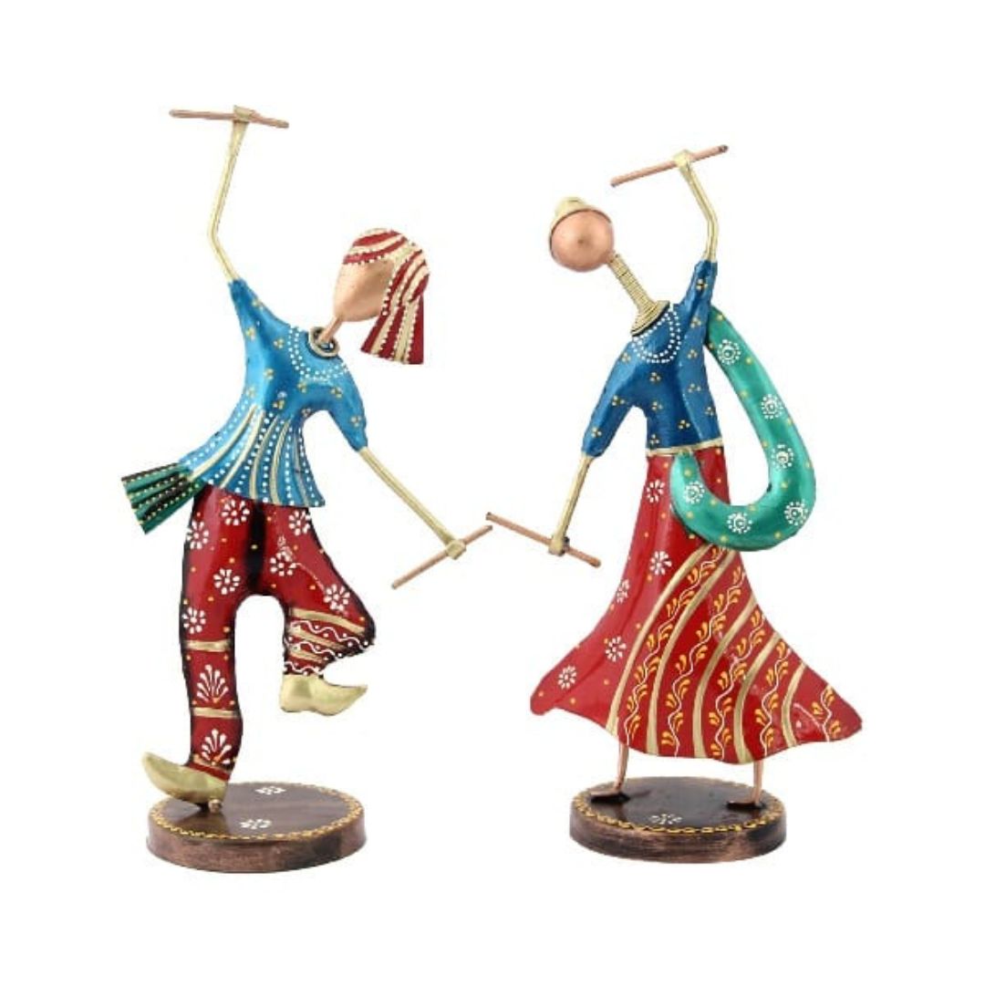 Dancing Dandiya Ladies Iron Set of 2 Festive Home Decor