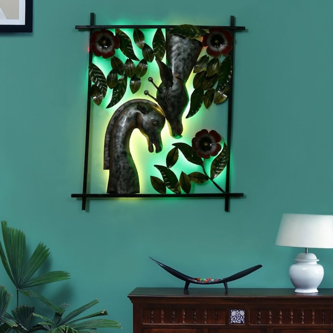 Elegant Metal LED Deer Wall Art for Home, Gifting