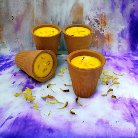 Festive Thandai Scented Candle Handcrafted Aroma in Clay Pot