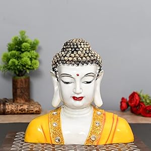 Half Face Buddha Statue Home Decor Living Room Idol Figurine Gift