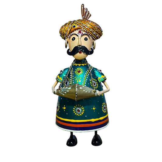 Handcrafted Iron Musical Trio with Glass Table Decor