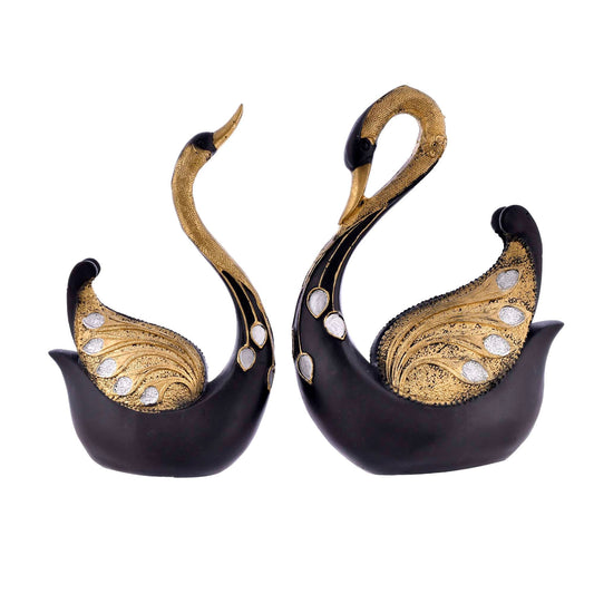 Elegant Swan Pair Sculpture