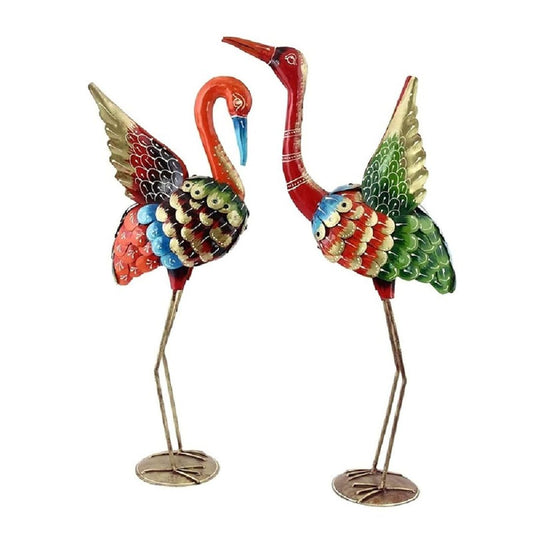 IRON PAINTED CRANE BIG (SET OF 2 ) for Tabletop