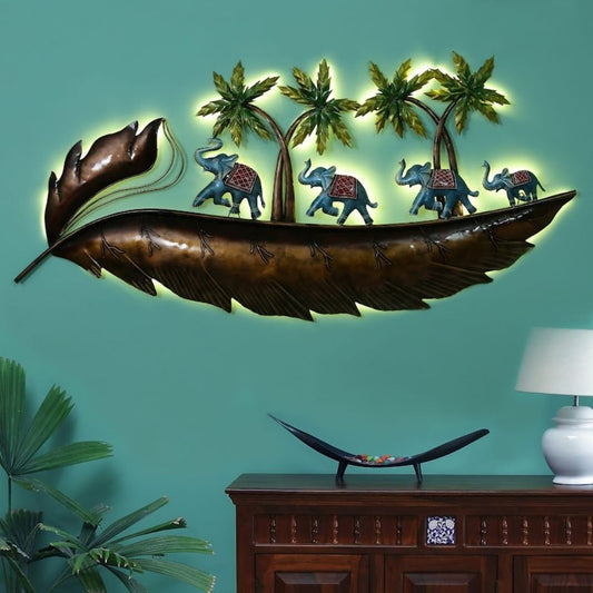 Iron Forest Elephant Family Wall Art for Home & Office