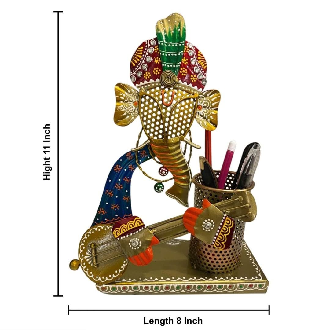 Iron Ganesh Pen Stand – For Mandir & Study Table