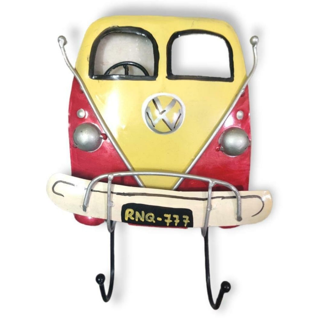 Iron Painted Bus Wall Key Holder Hanger with 2 Hooks