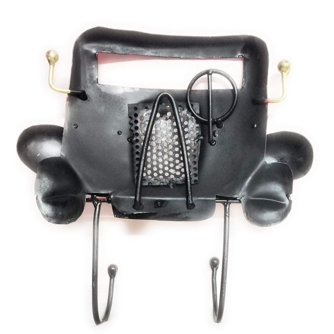 Iron Painted Car Design Wall Key Holder with 2 Hooks