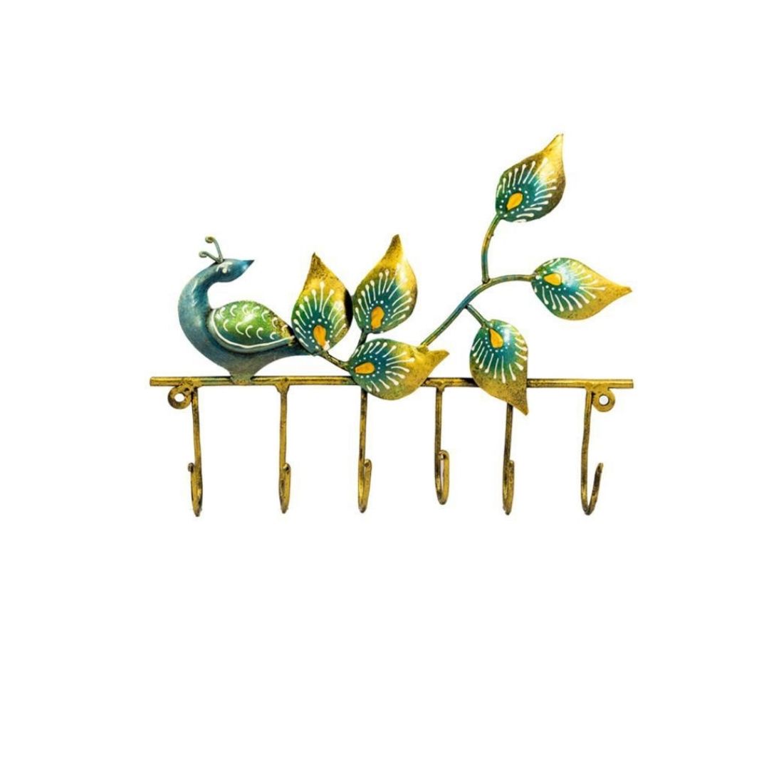 Iron Painted Wall Peacock Hook – 6 Hooks Home & Wall Decor Gift