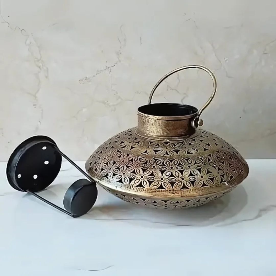 Iron Tea Light Handi with Handle Home & Table Decor Gift