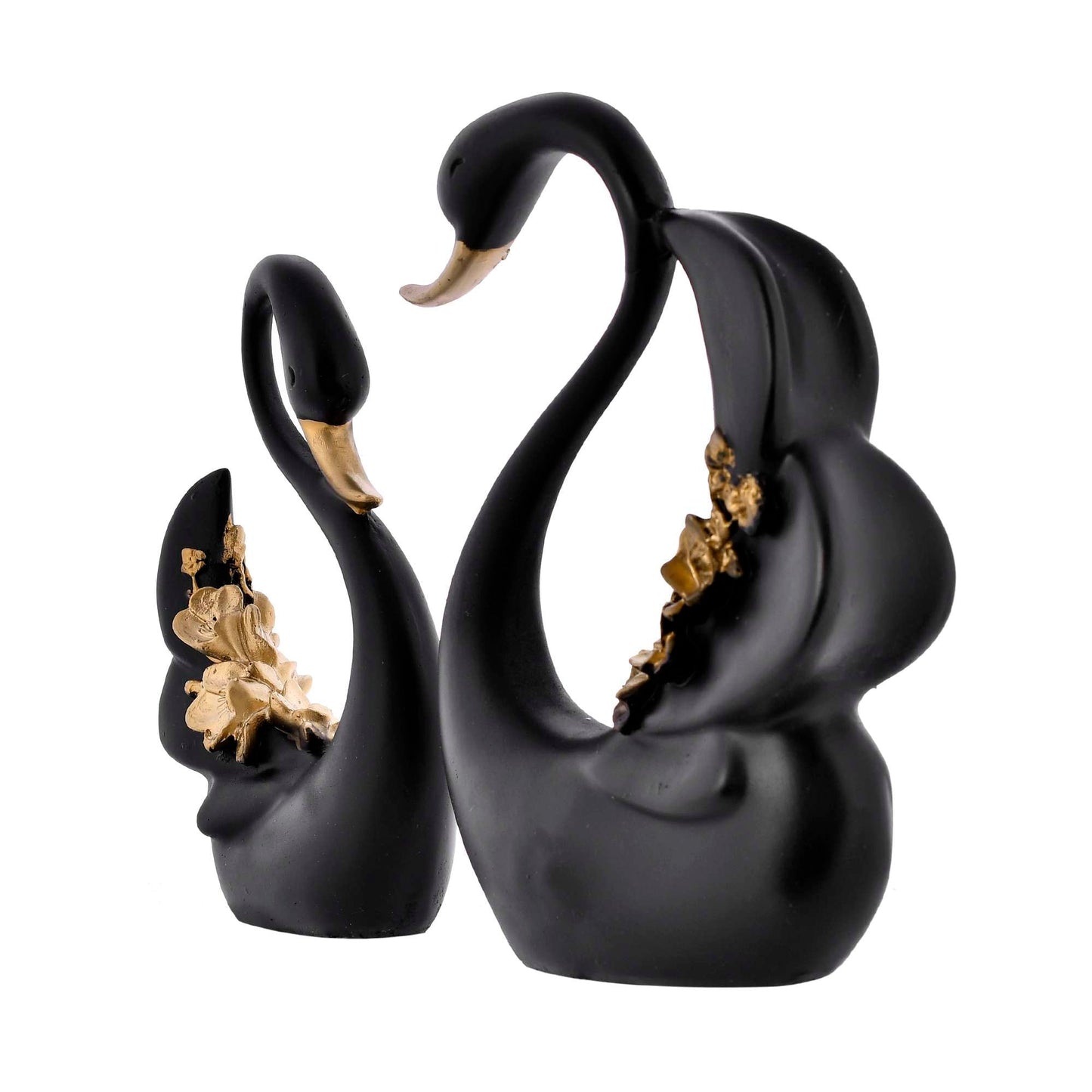 Elegant Swan Pair Sculpture | Handcrafted Decorative Figurine for Bedroom | Office