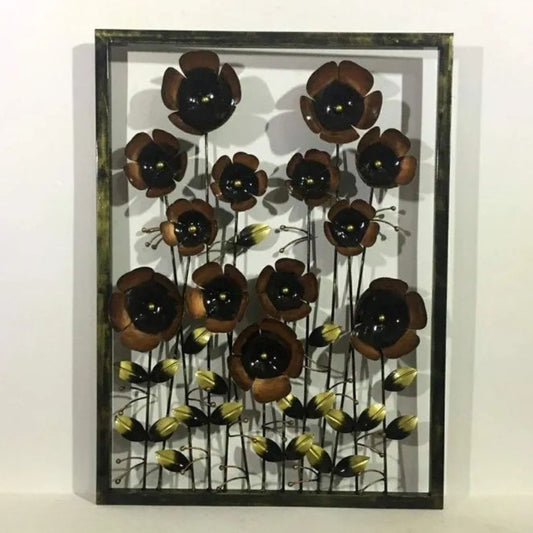 Metal Flowers Wall Art Frame for Home, Office Wall