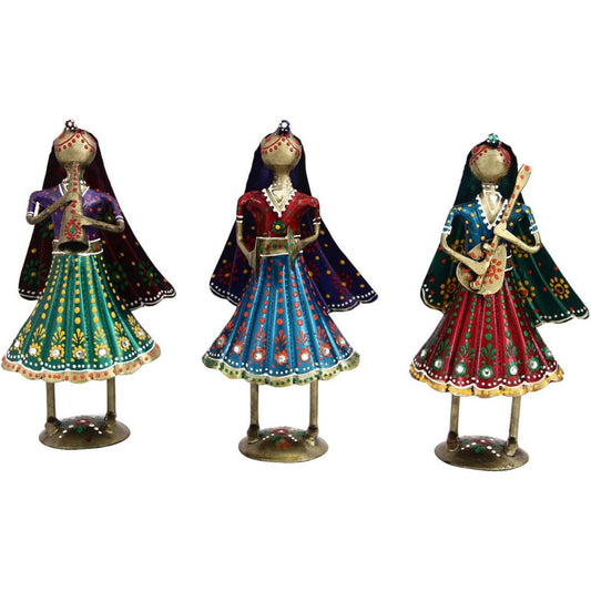 Mini Iron Musical Lady Set of 3 Home & Office Decor