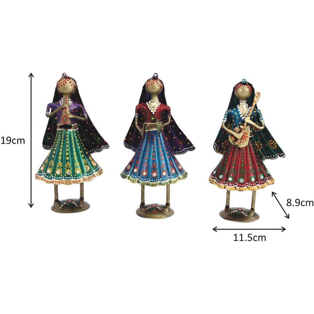 Mini Iron Musical Lady Set of 3 Home & Office Decor