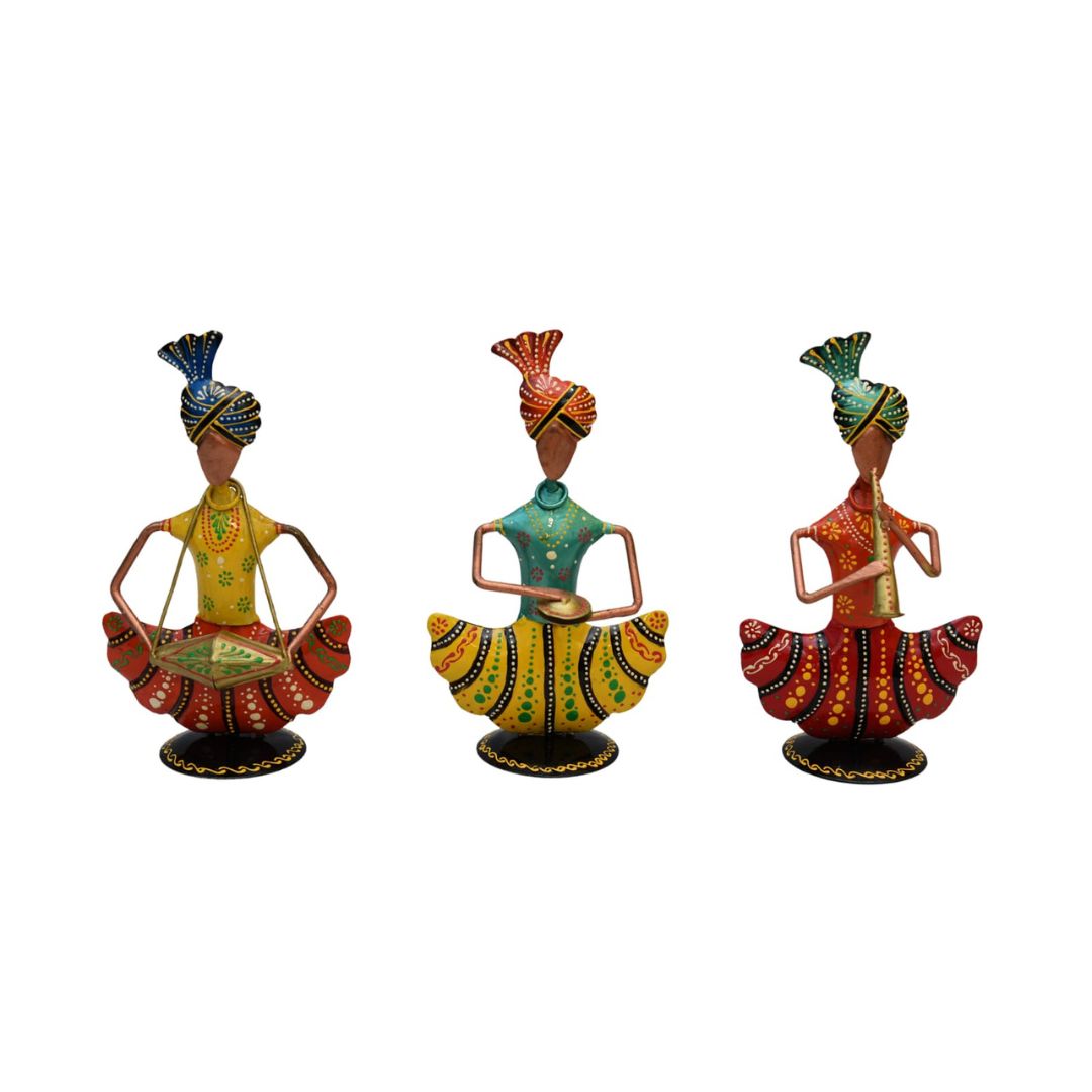 Mini Iron Musical Men Set of 3 Office & Home Decor Gift