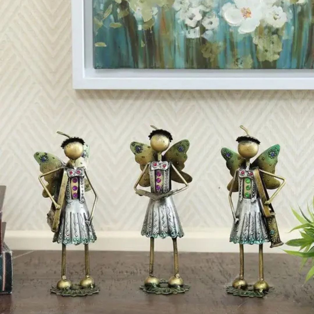 Mini Iron School Girl Set of 3 Tabletop Gift Decor