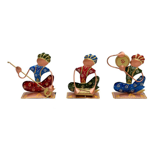 Mini Iron Sitting Musicians with Stand Home & Office Gift