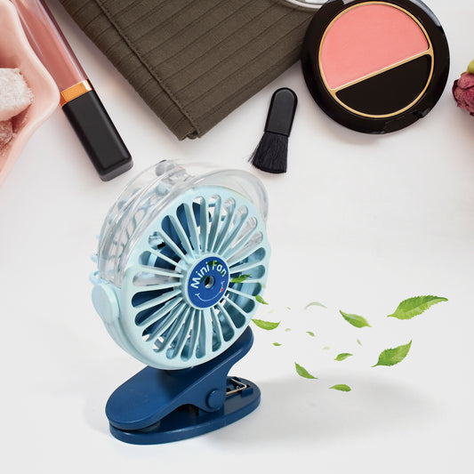 17930 Portable Clip-on Fan Battery Operated With Light Spray Small Yet Powerful Usb Table Fan 3-speed Quiet Rechargeable Mini Desk Fan 360 Rotation Personal Cooling Fan For Home Office Camping